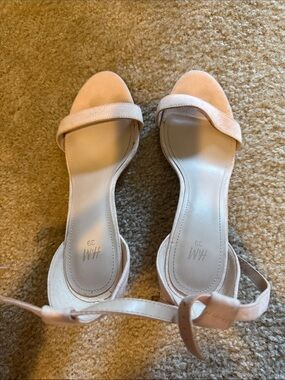 H&M Women's Light Pink Suede Ankle-Strap Sandals